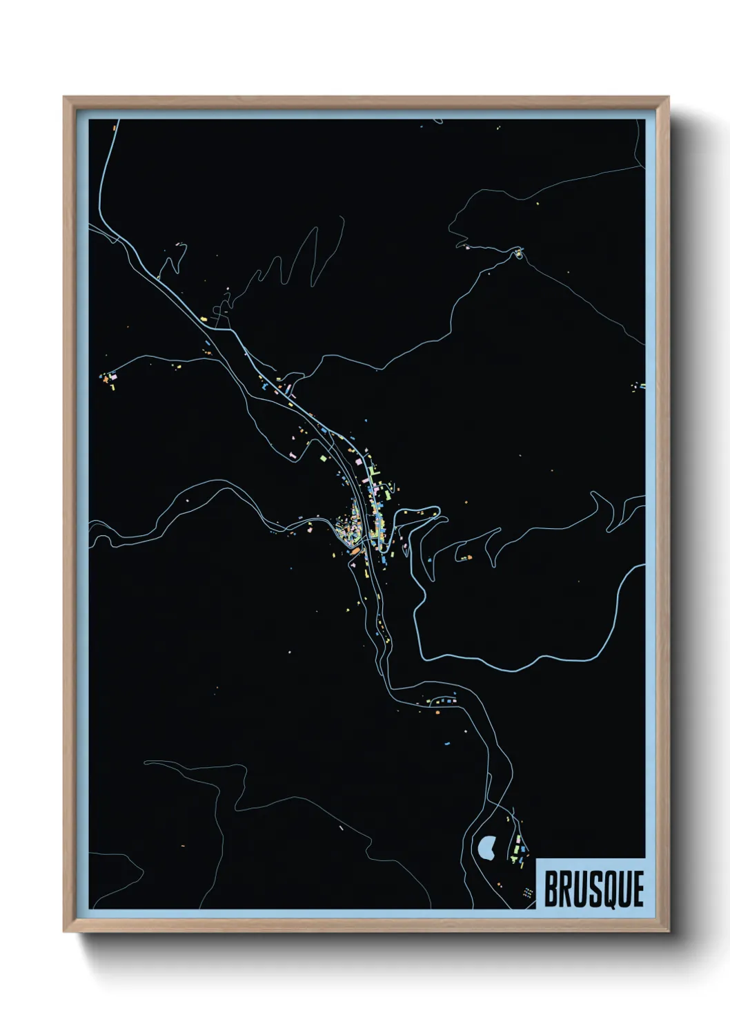 Une affiche de carte sur Brusque