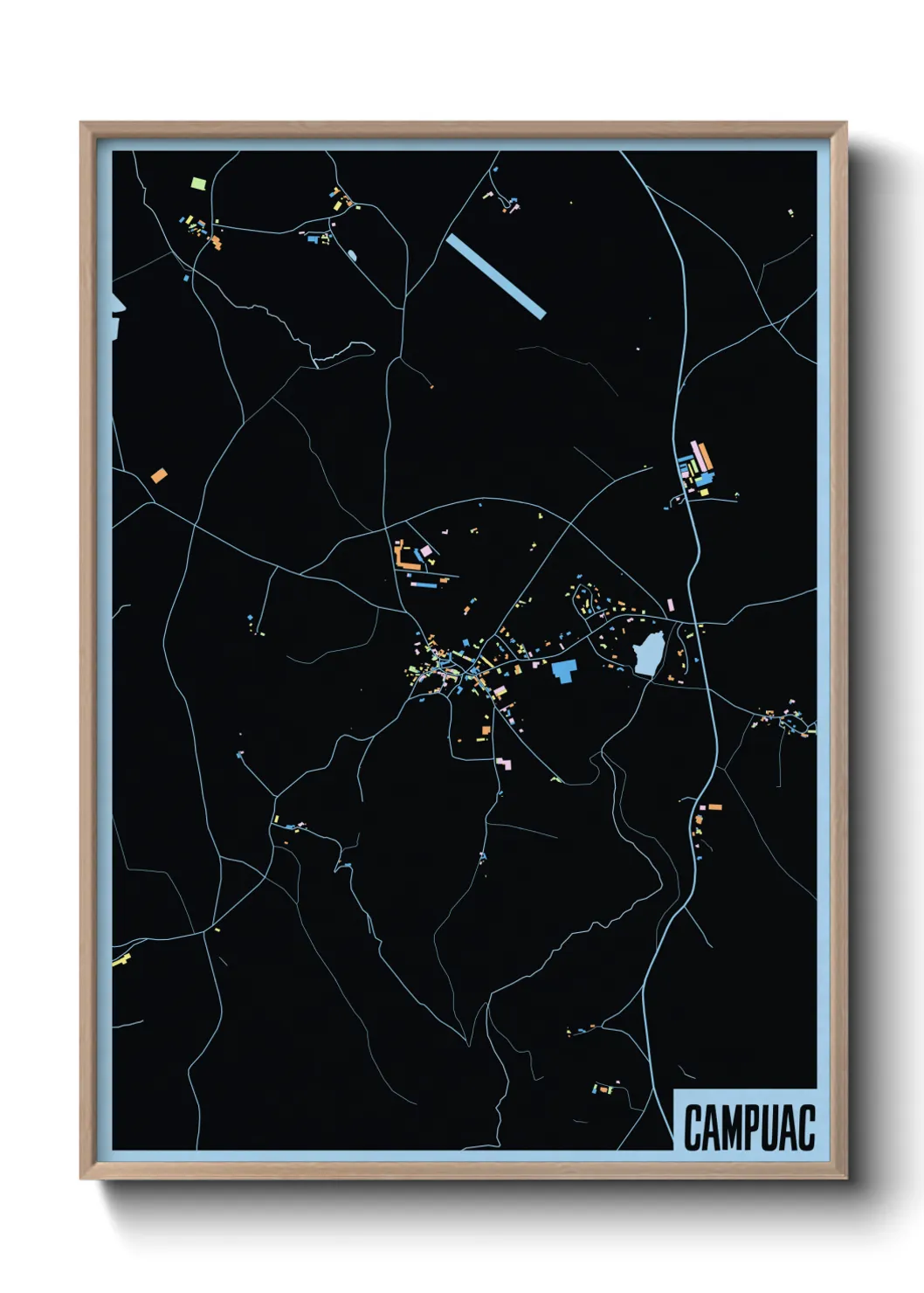 Une affiche de carte sur Campuac