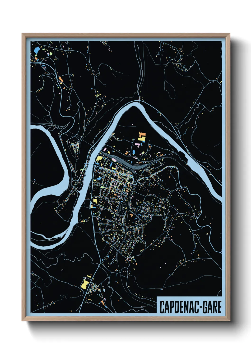 Une affiche de carte sur Capdenac-Gare