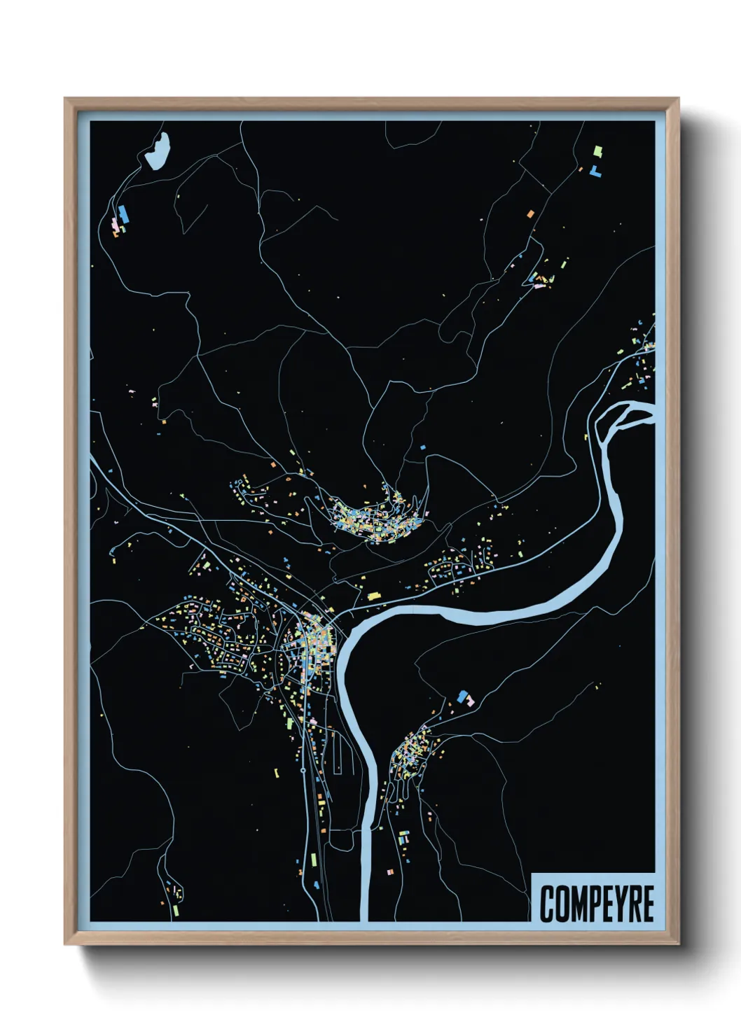 Une affiche de carte sur Compeyre