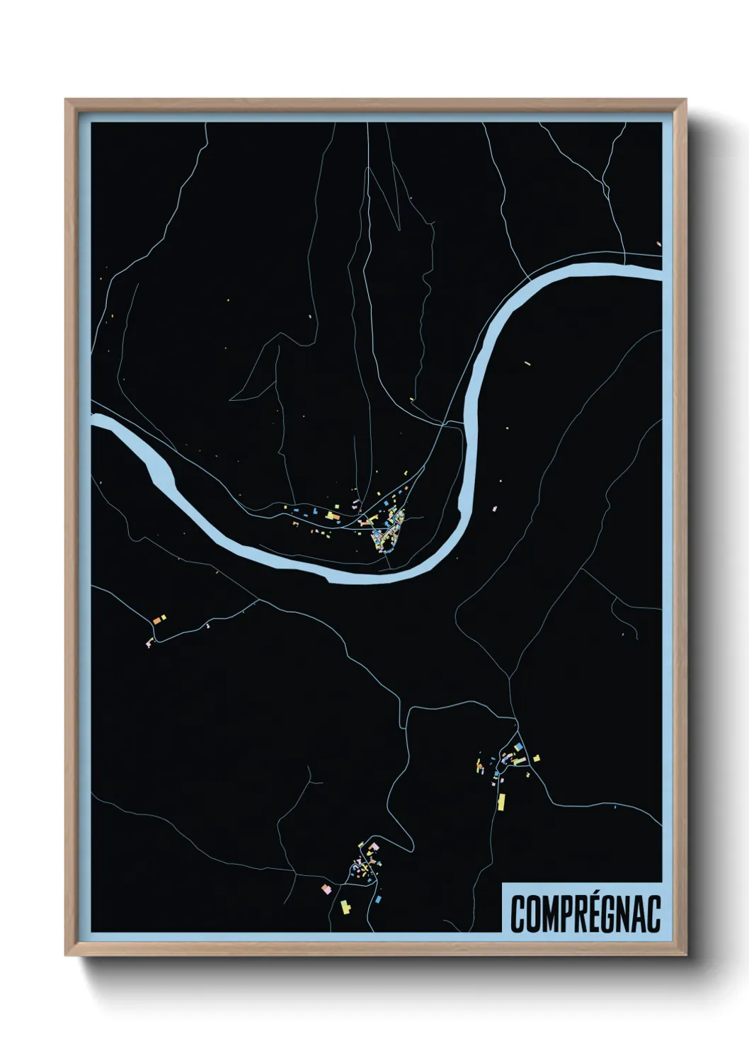 Une affiche de carte sur Comprégnac