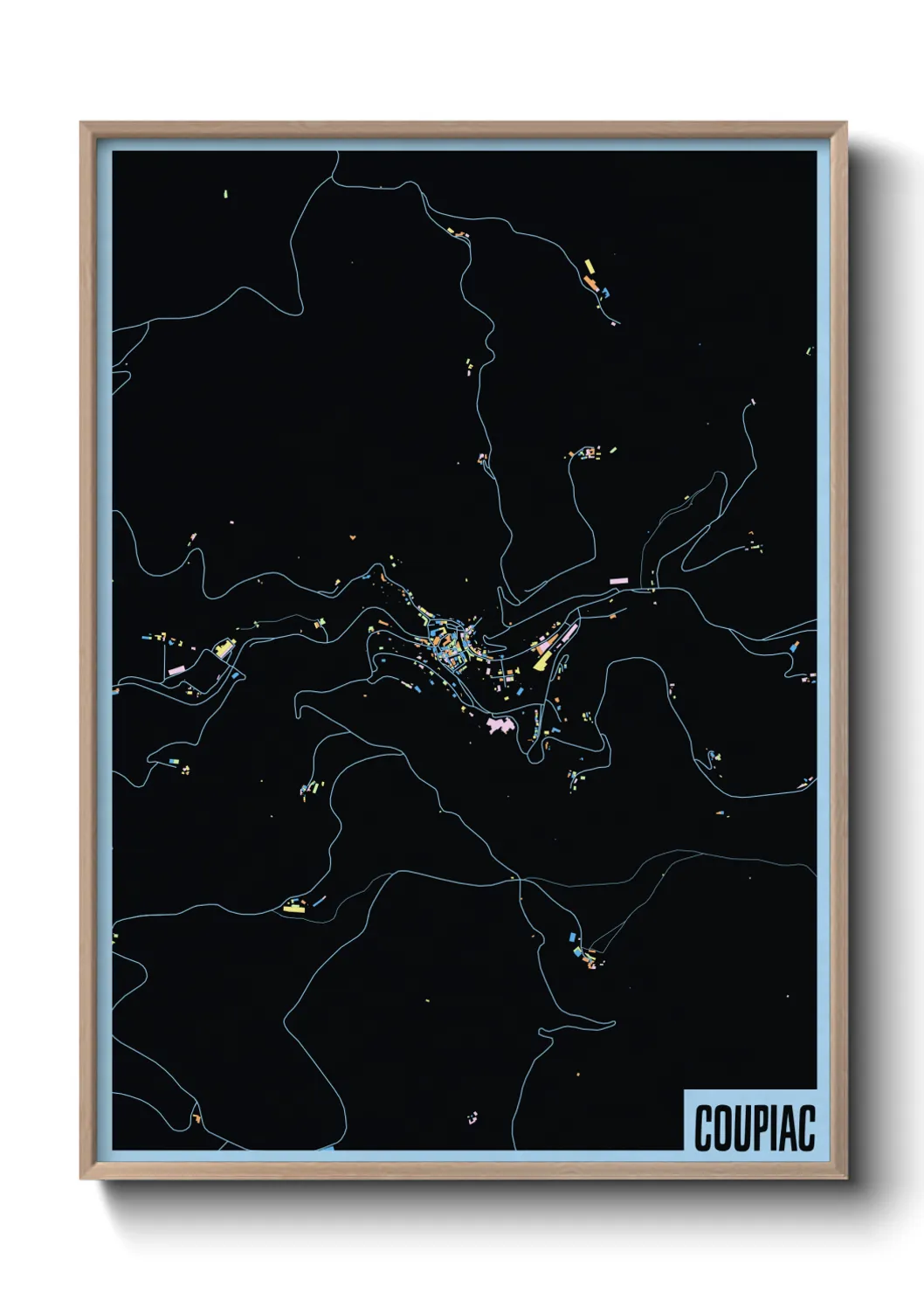 Une affiche de carte sur Coupiac