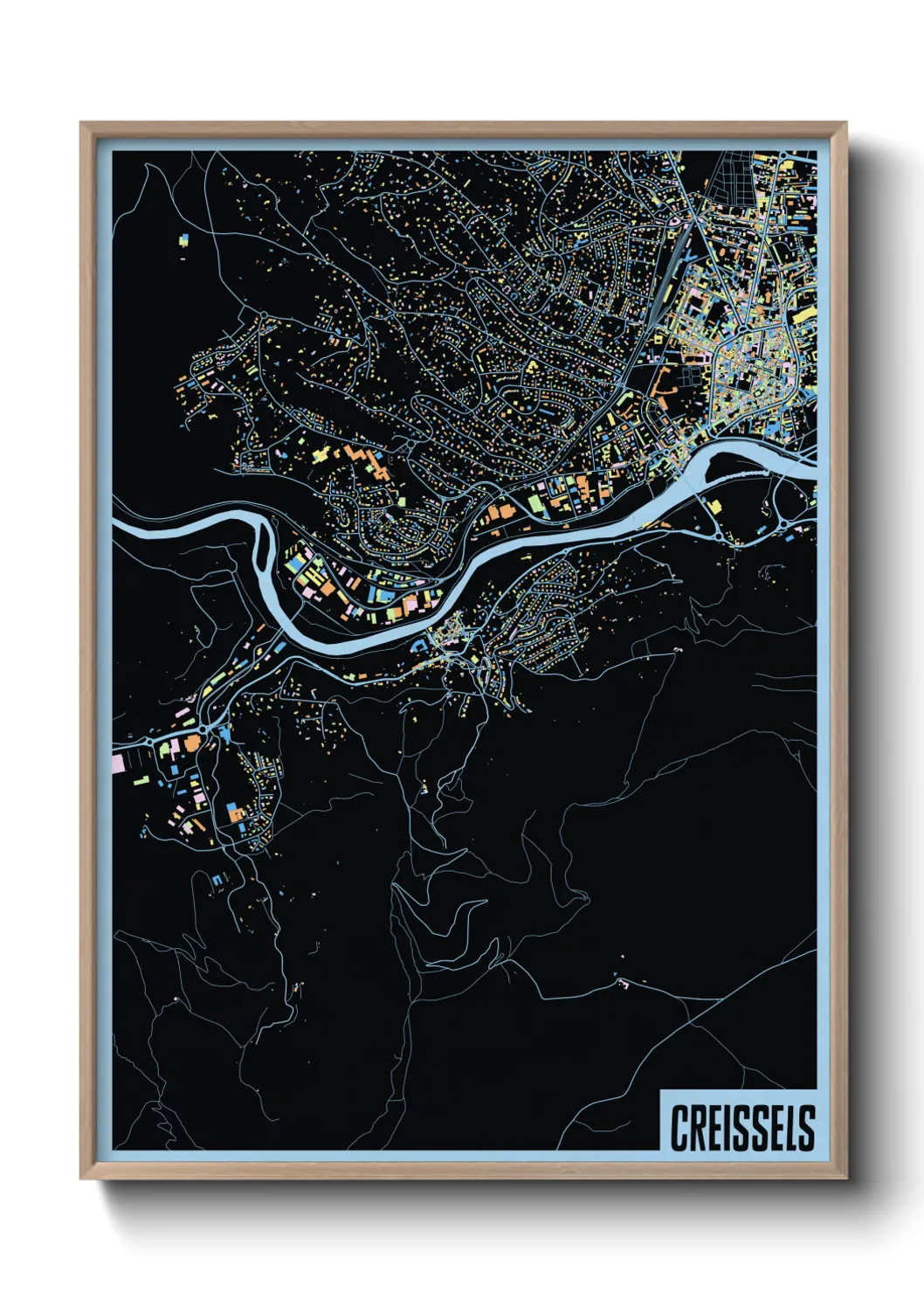 Une affiche de carte sur Creissels