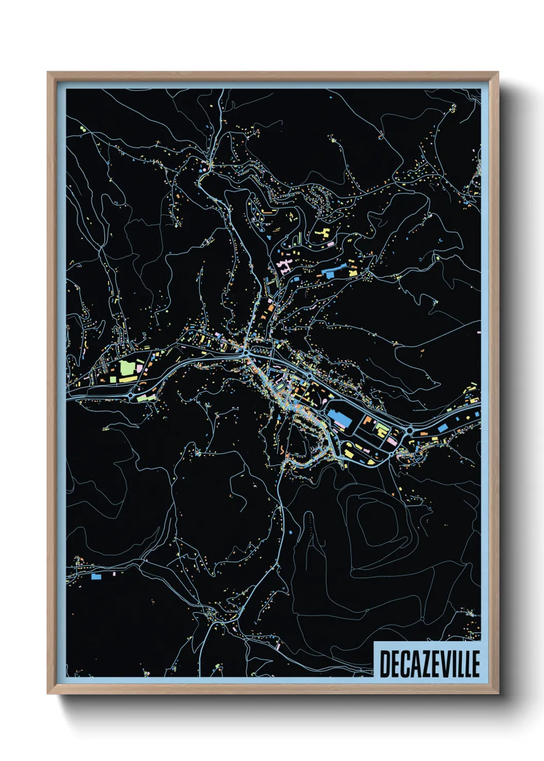 Une affiche de carte sur Decazeville