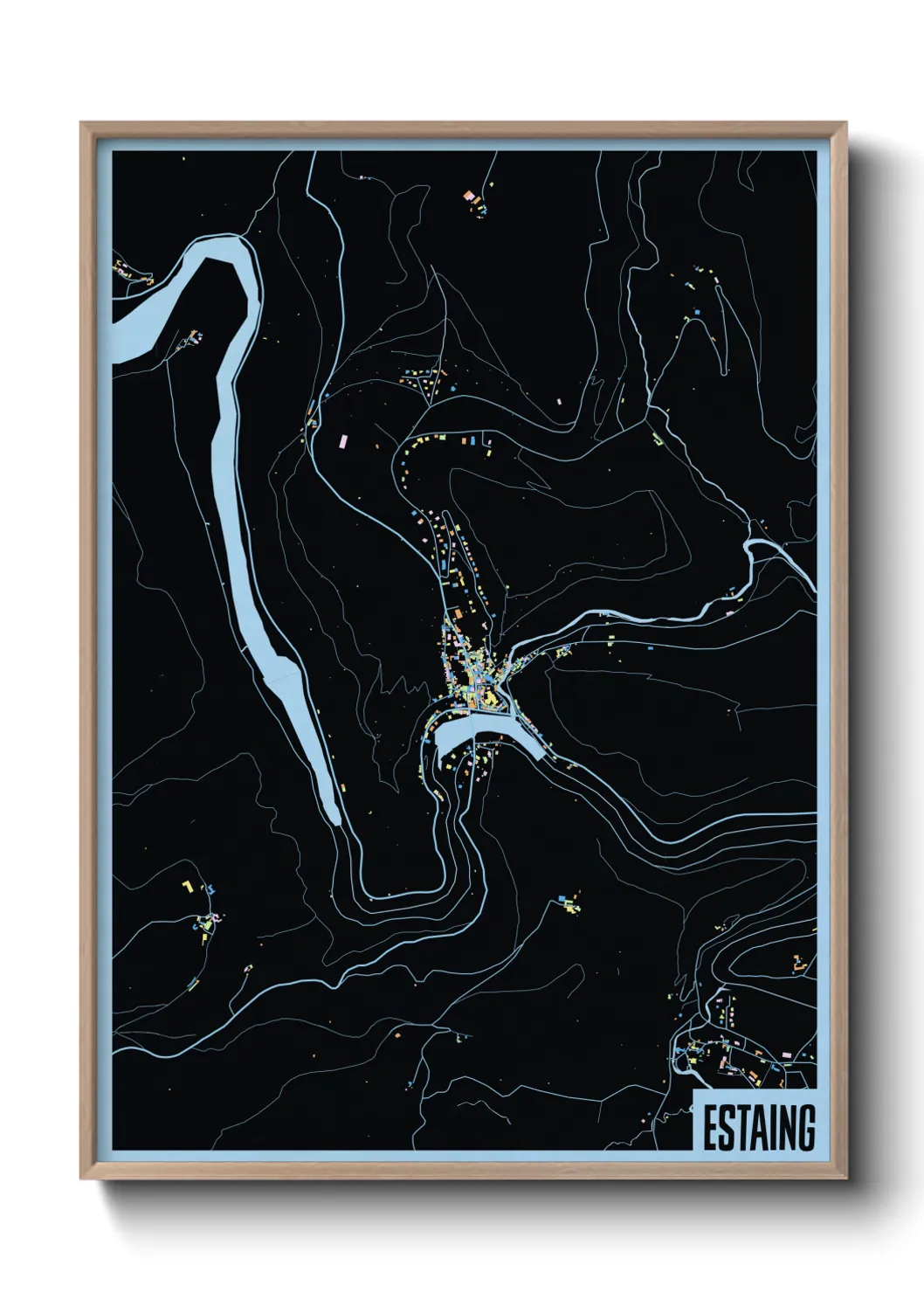 Une affiche de carte sur Estaing