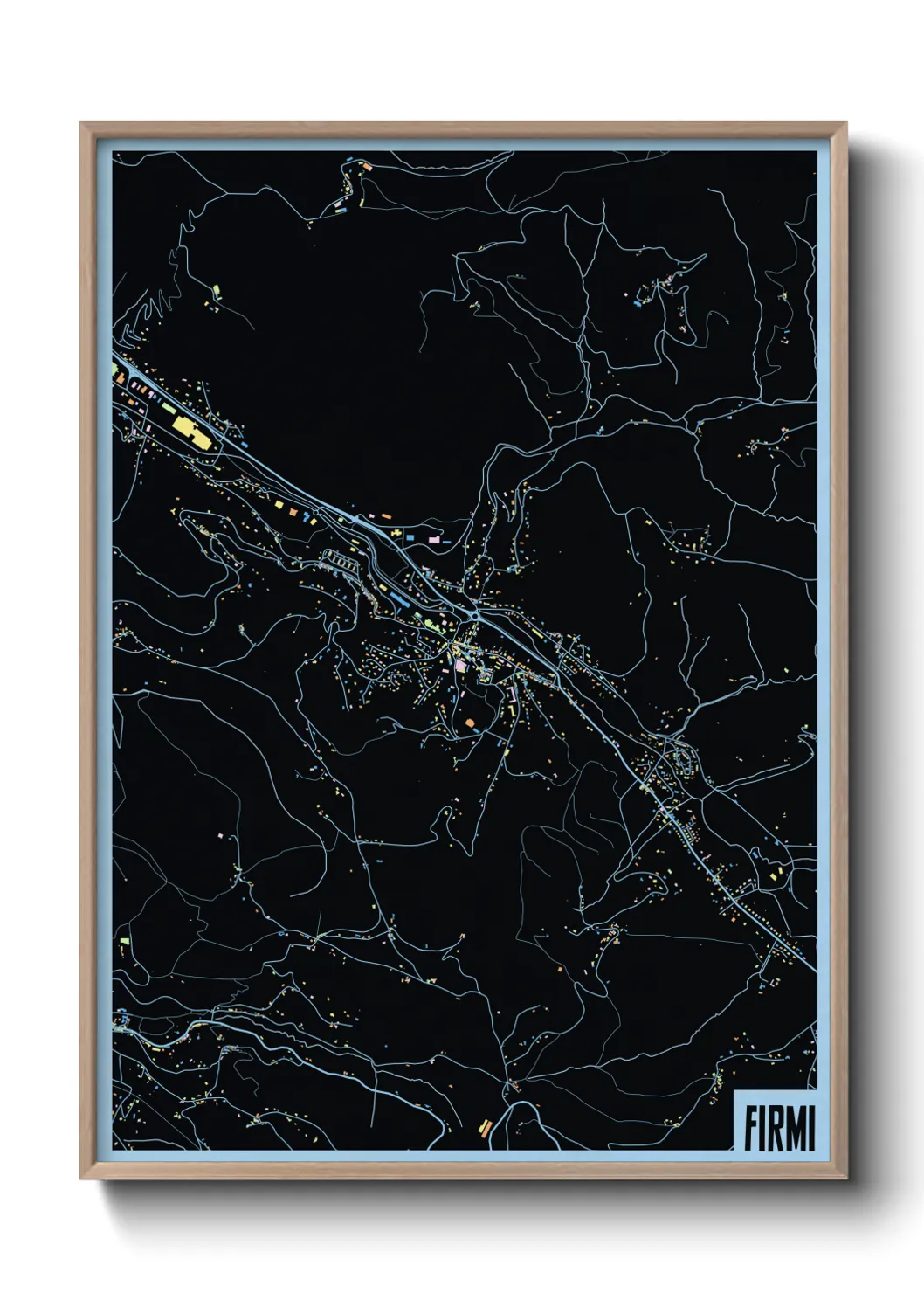 Une affiche de carte sur Firmi