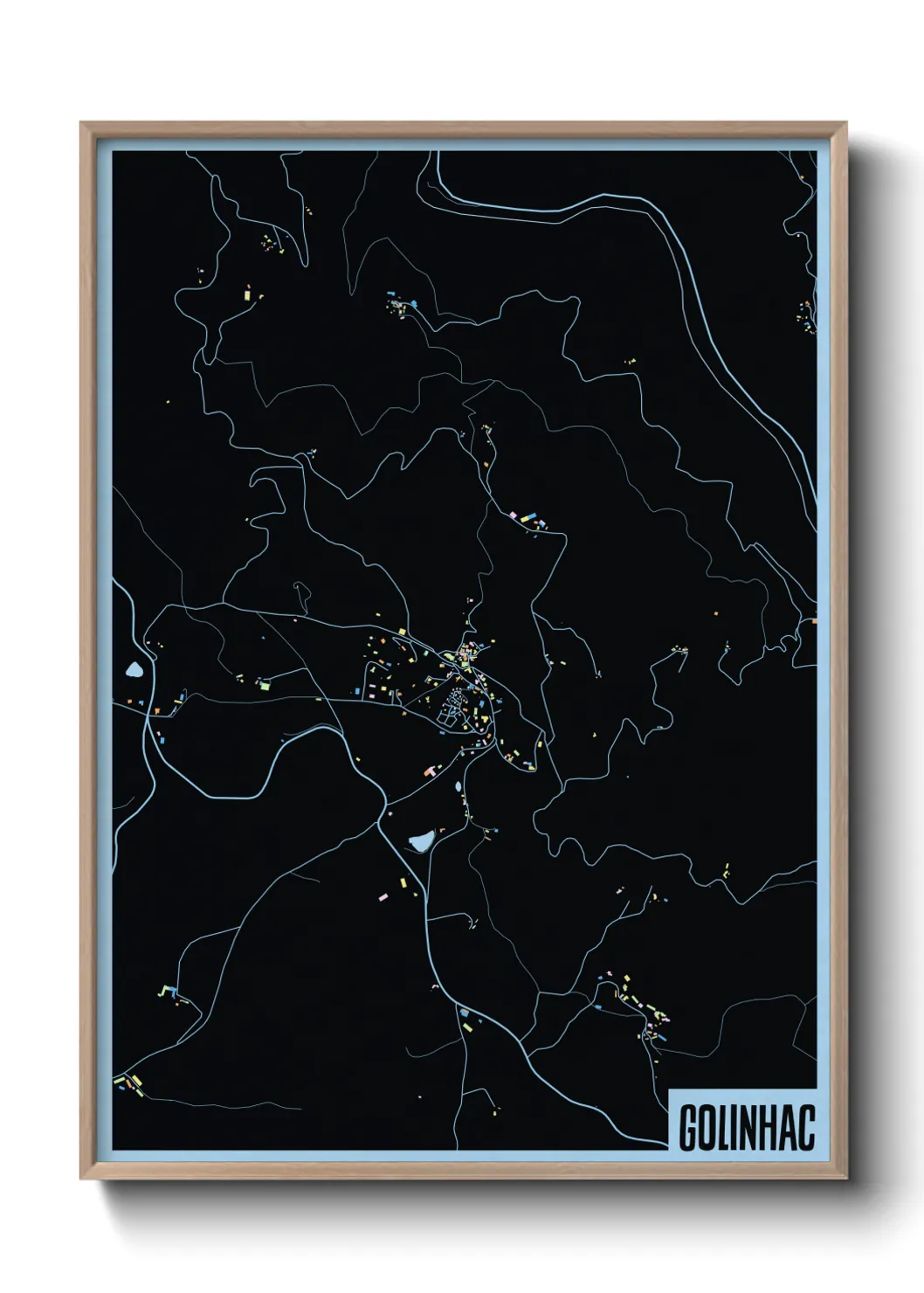 Une affiche de carte sur Golinhac