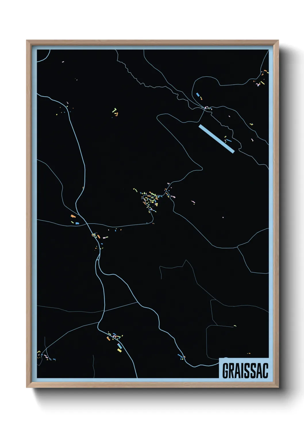 Une affiche de carte sur Graissac