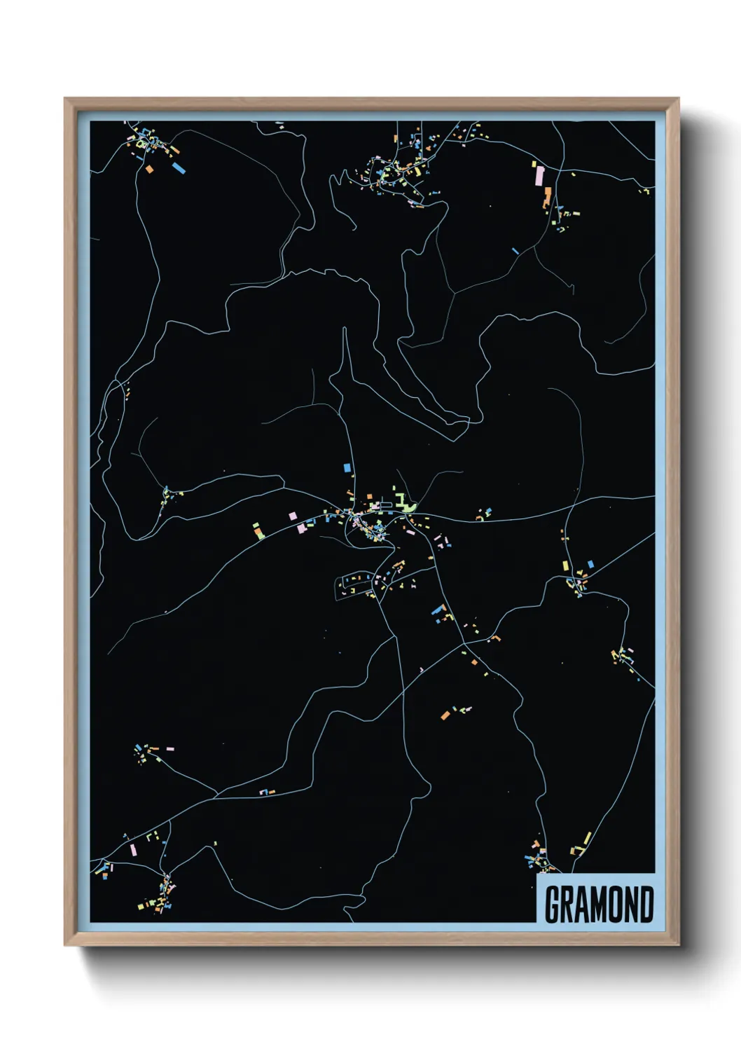 Une affiche de carte sur Gramond