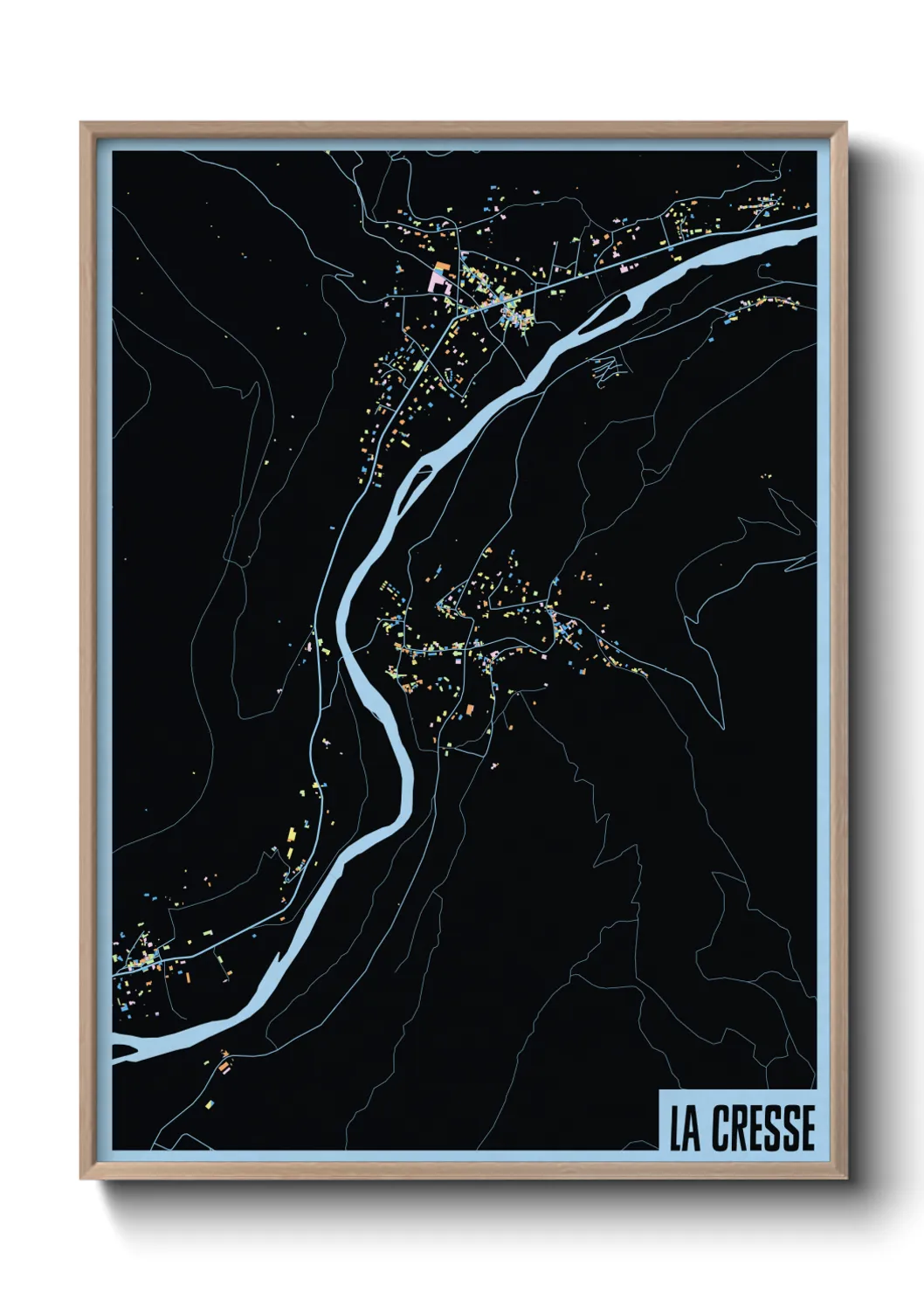 Une affiche de carte sur La Cresse