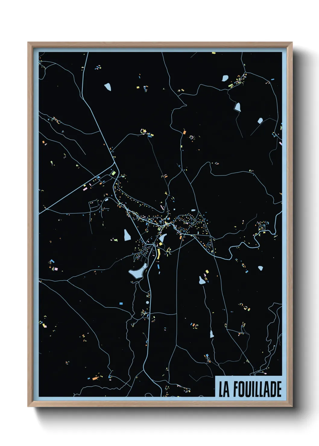 Une affiche de carte sur La Fouillade