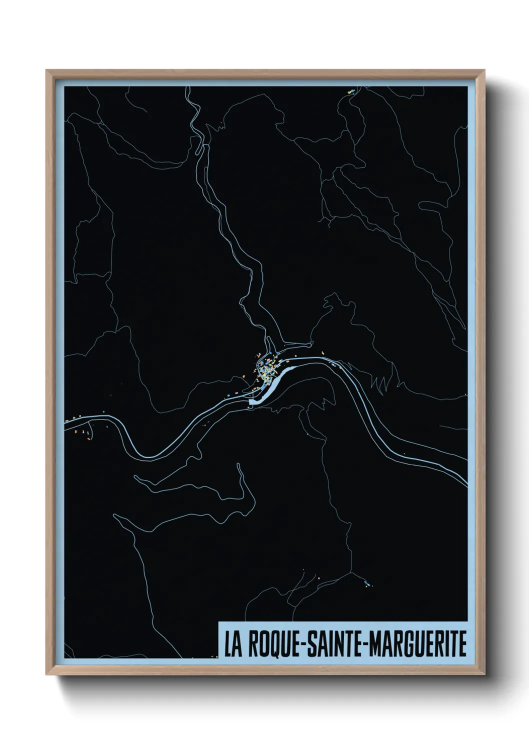 Une affiche de carte sur La Roque-Sainte-Marguerite