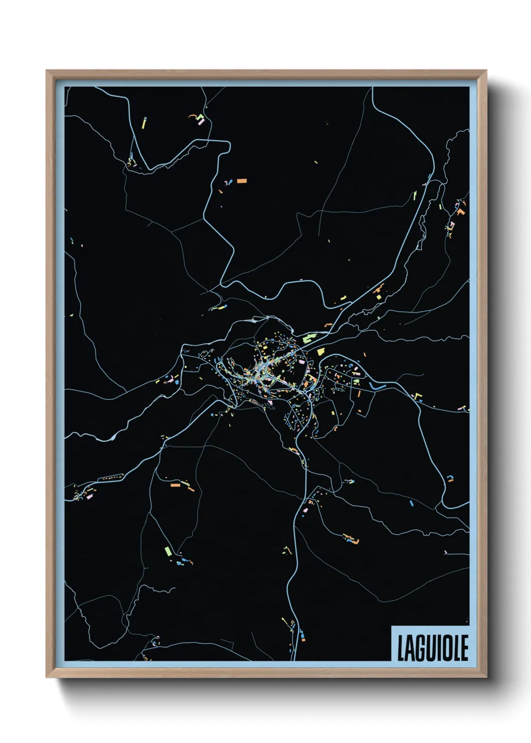 Une affiche de carte sur Laguiole