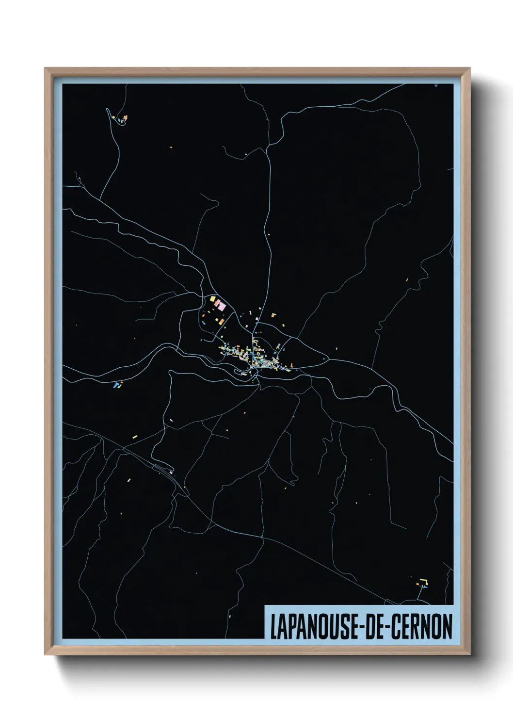 Une affiche de carte sur Lapanouse-de-Cernon