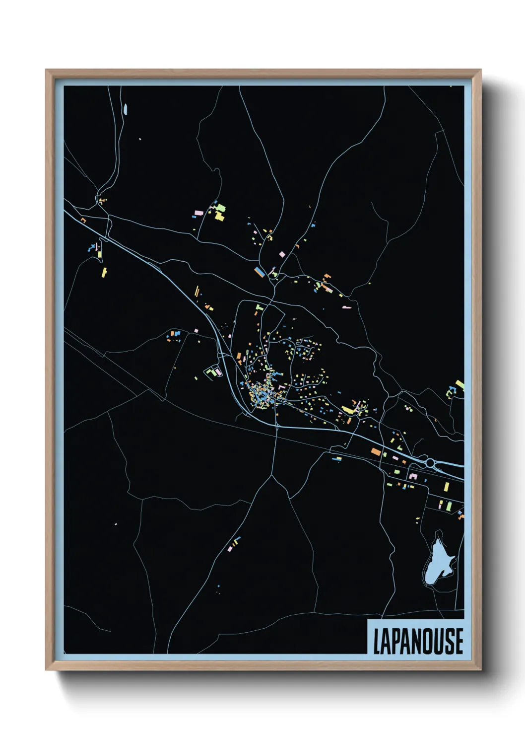 Une affiche de carte sur Lapanouse