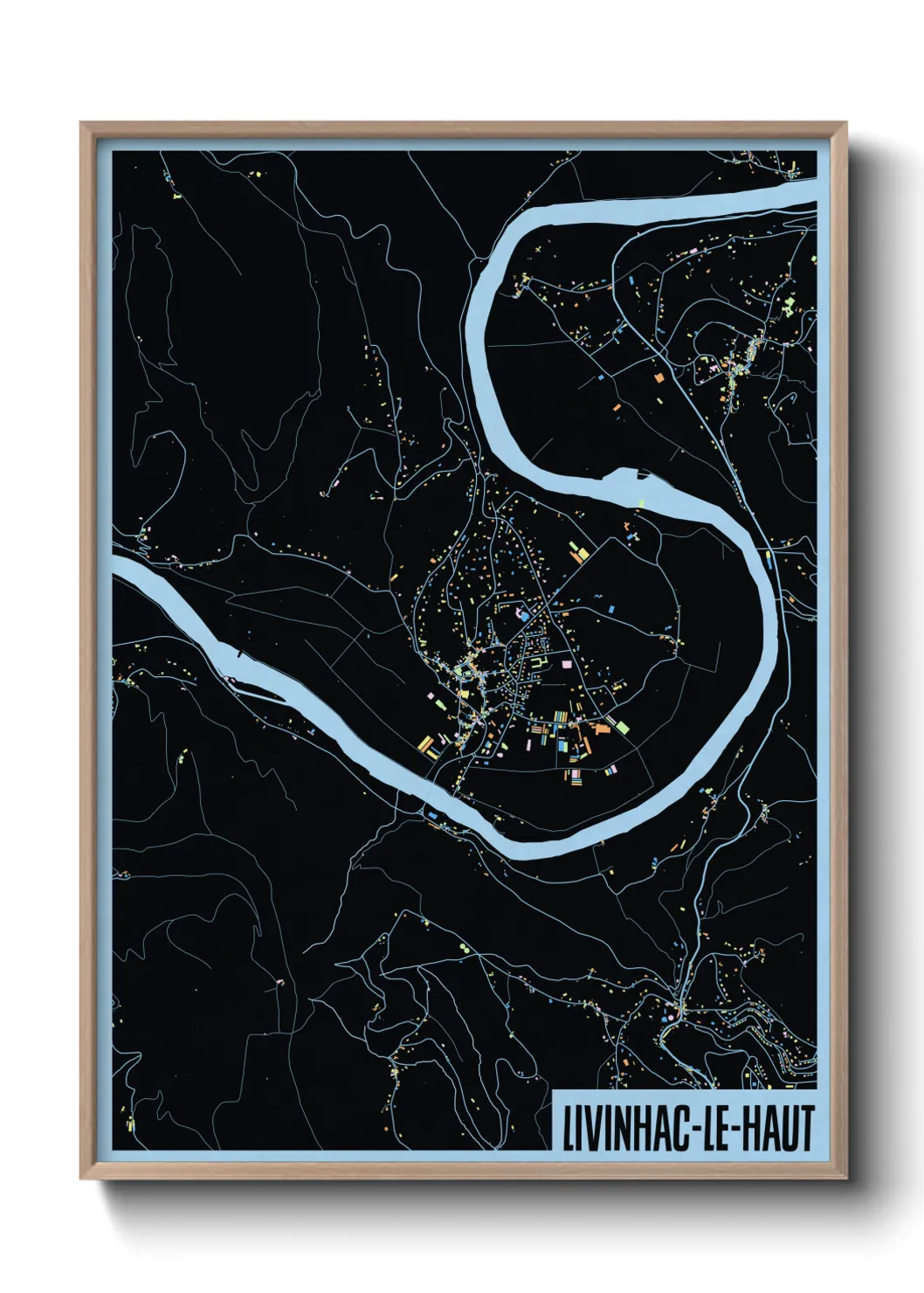 Une affiche de carte sur Livinhac-le-Haut