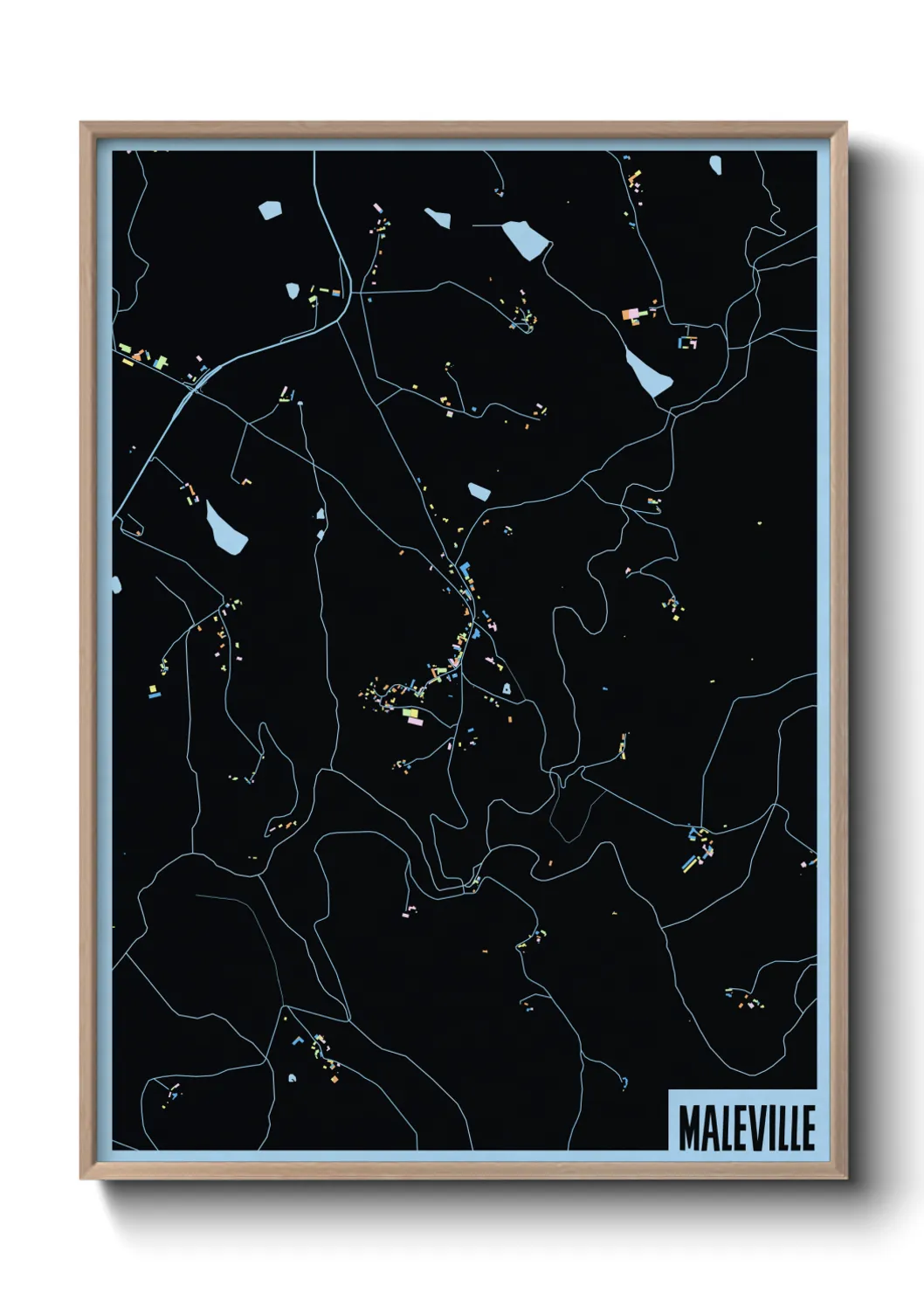 Une affiche de carte sur Maleville