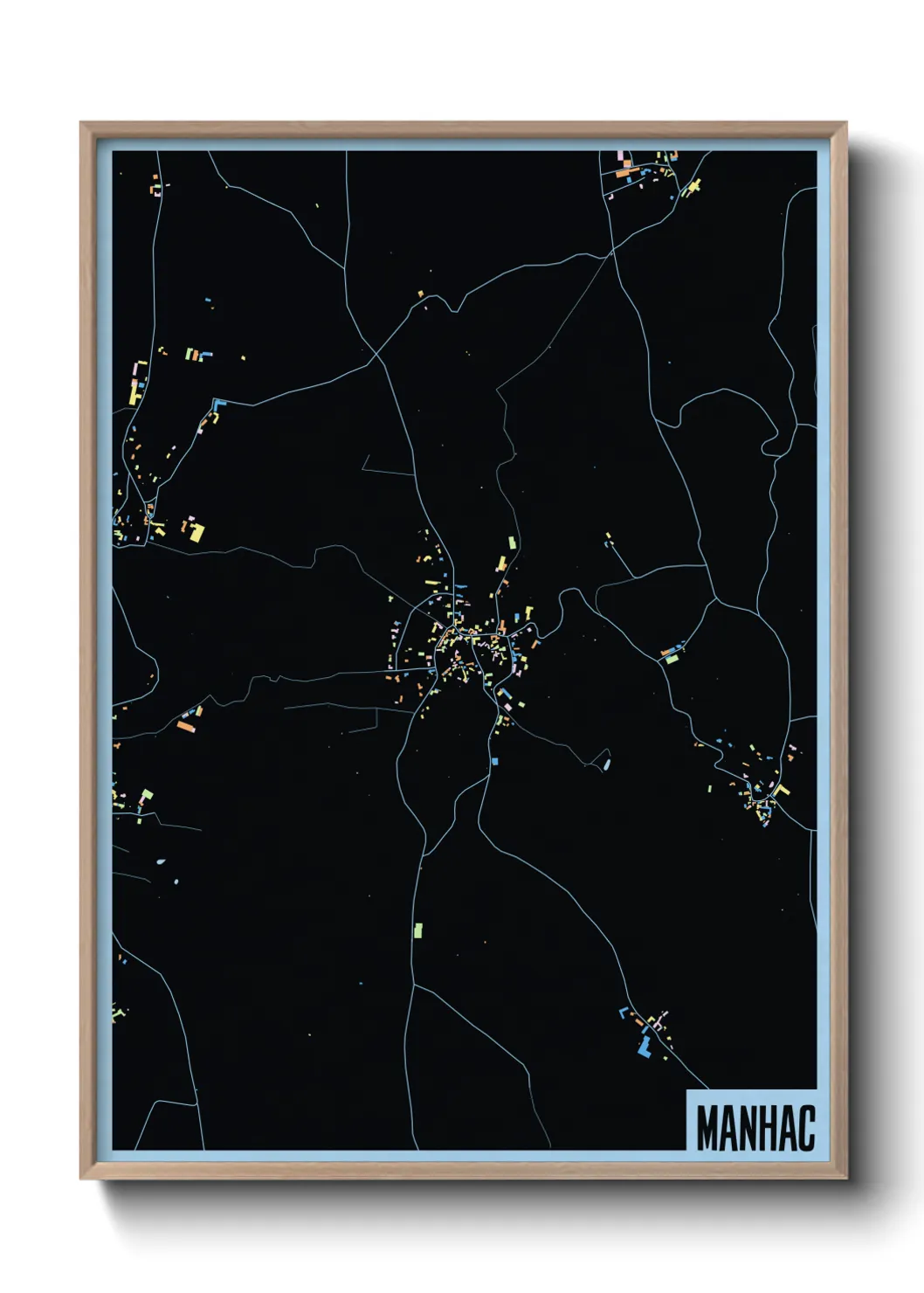 Une affiche de carte sur Manhac