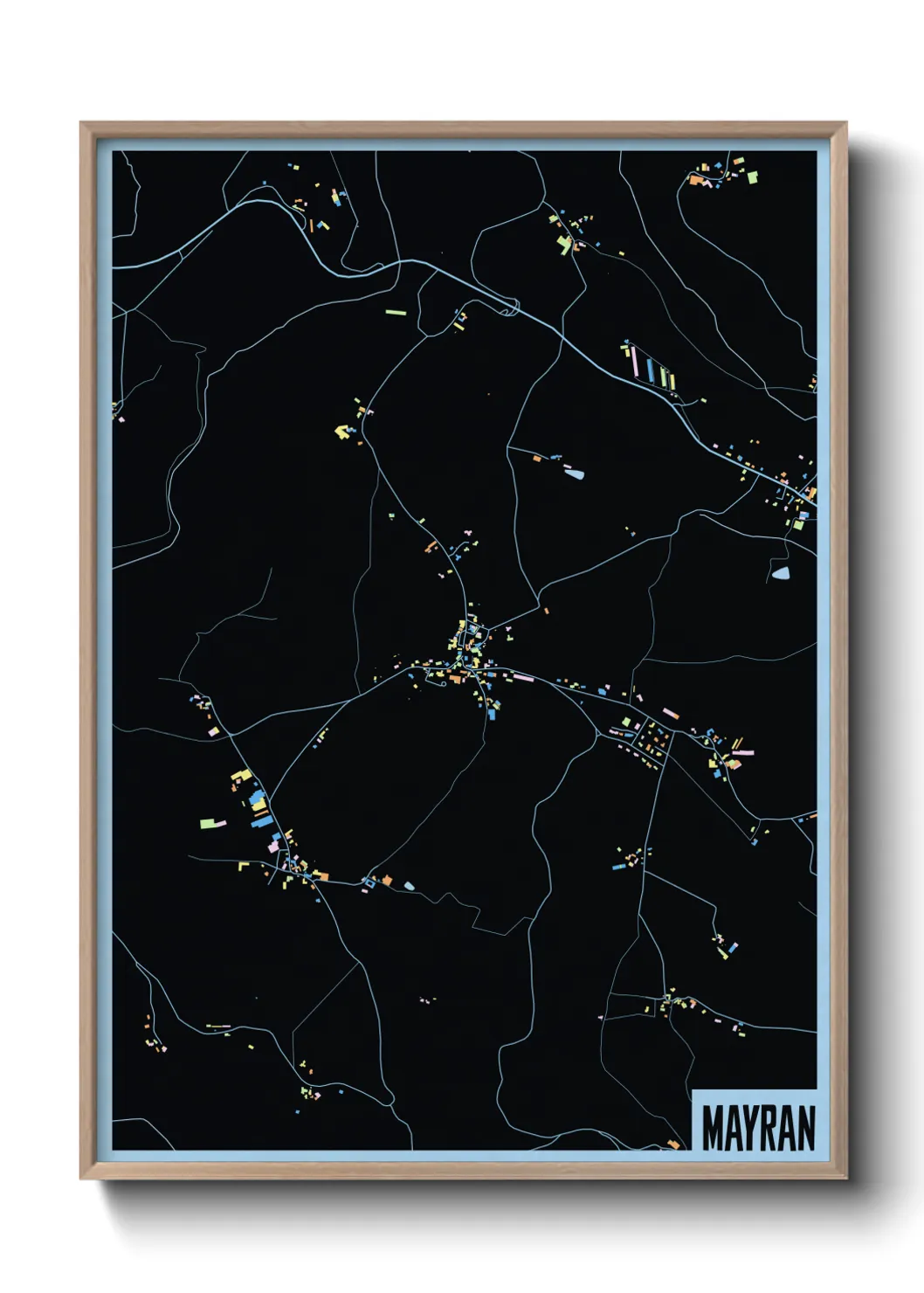 Une affiche de carte sur Mayran