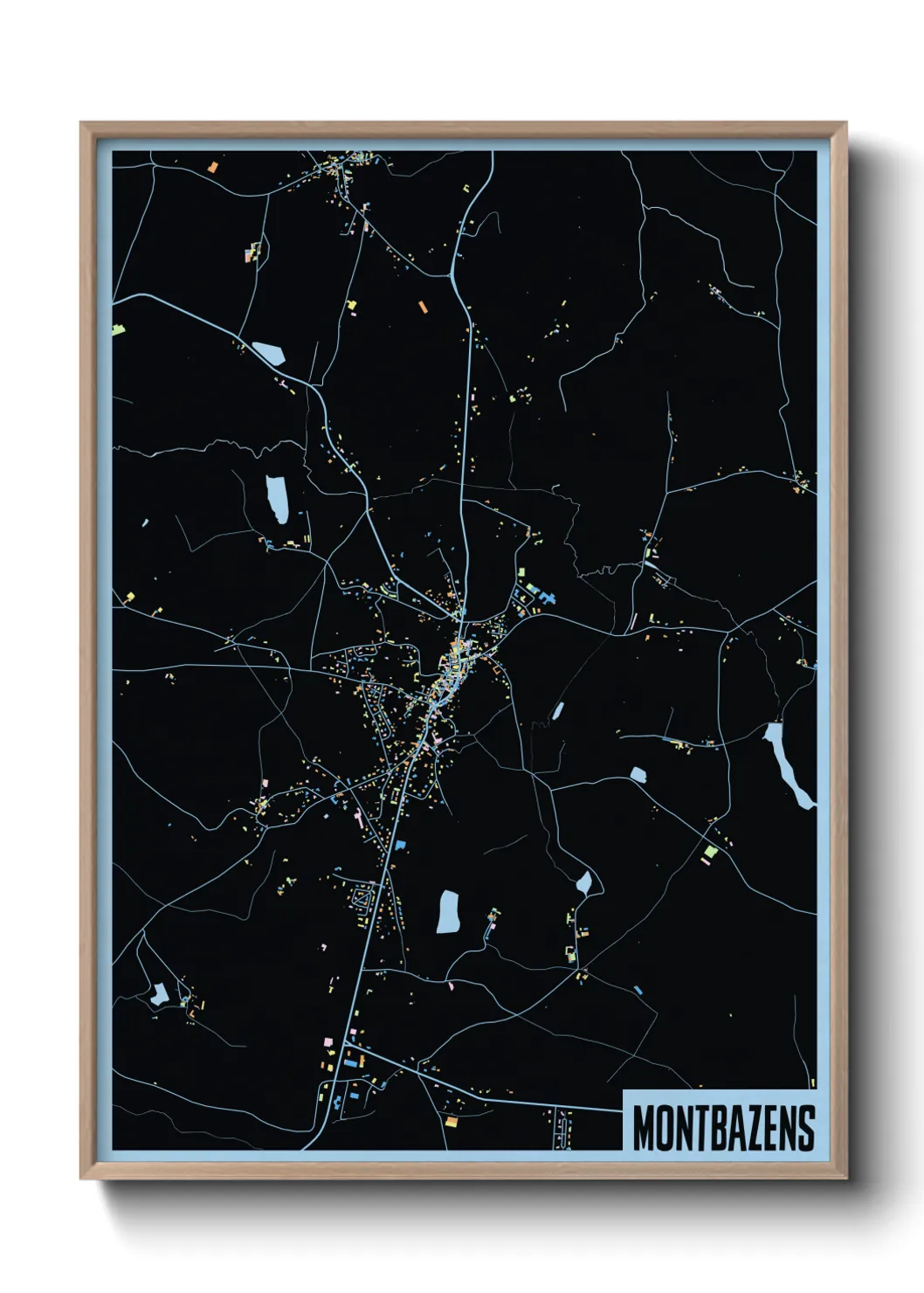 Une affiche de carte sur Montbazens