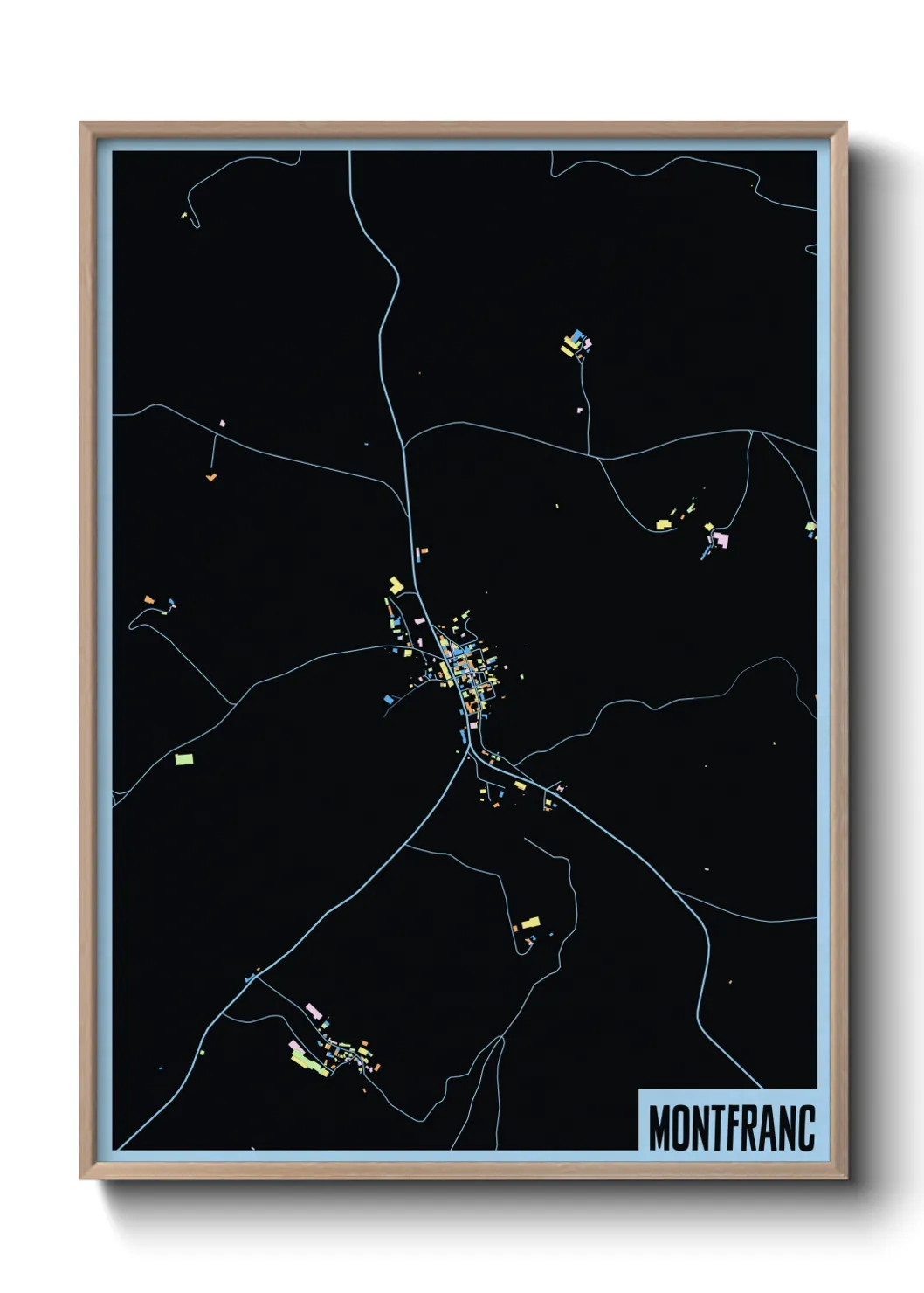 Une affiche de carte sur Montfranc