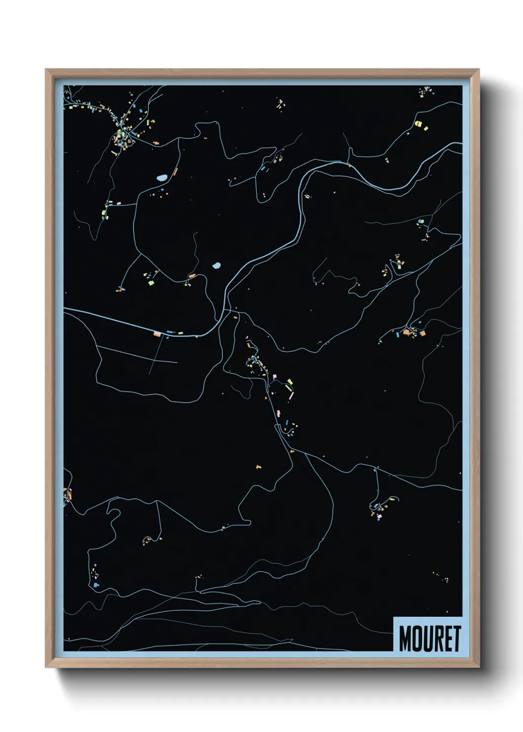 Une affiche de carte sur Mouret