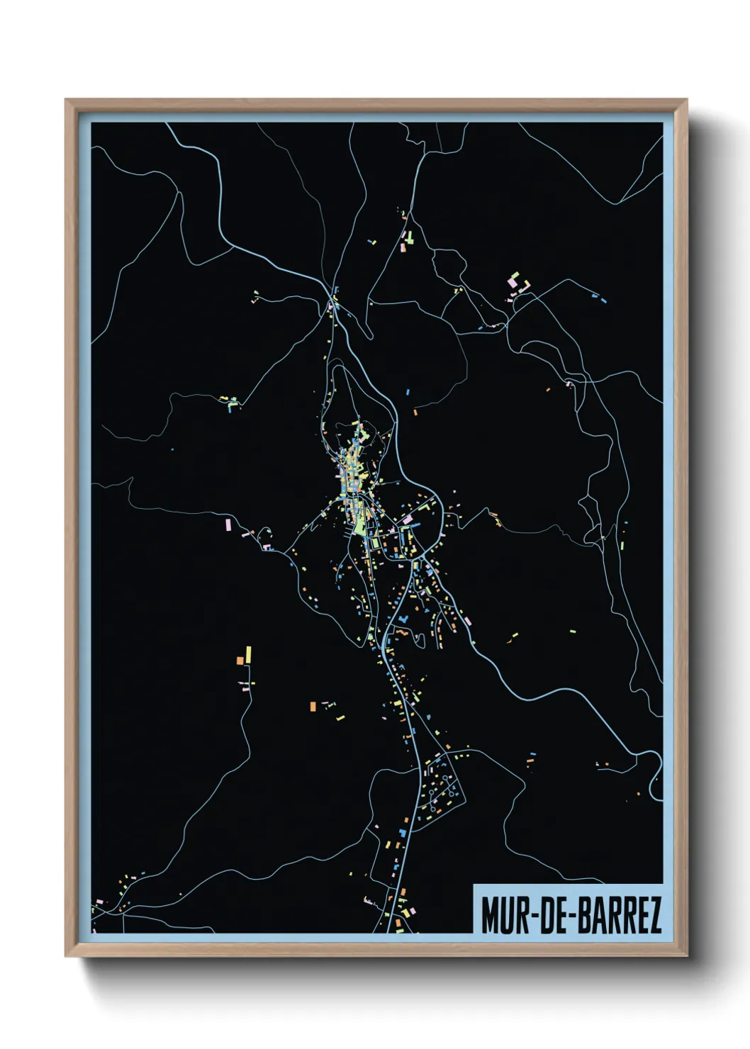 Une affiche de carte sur Mur-de-Barrez