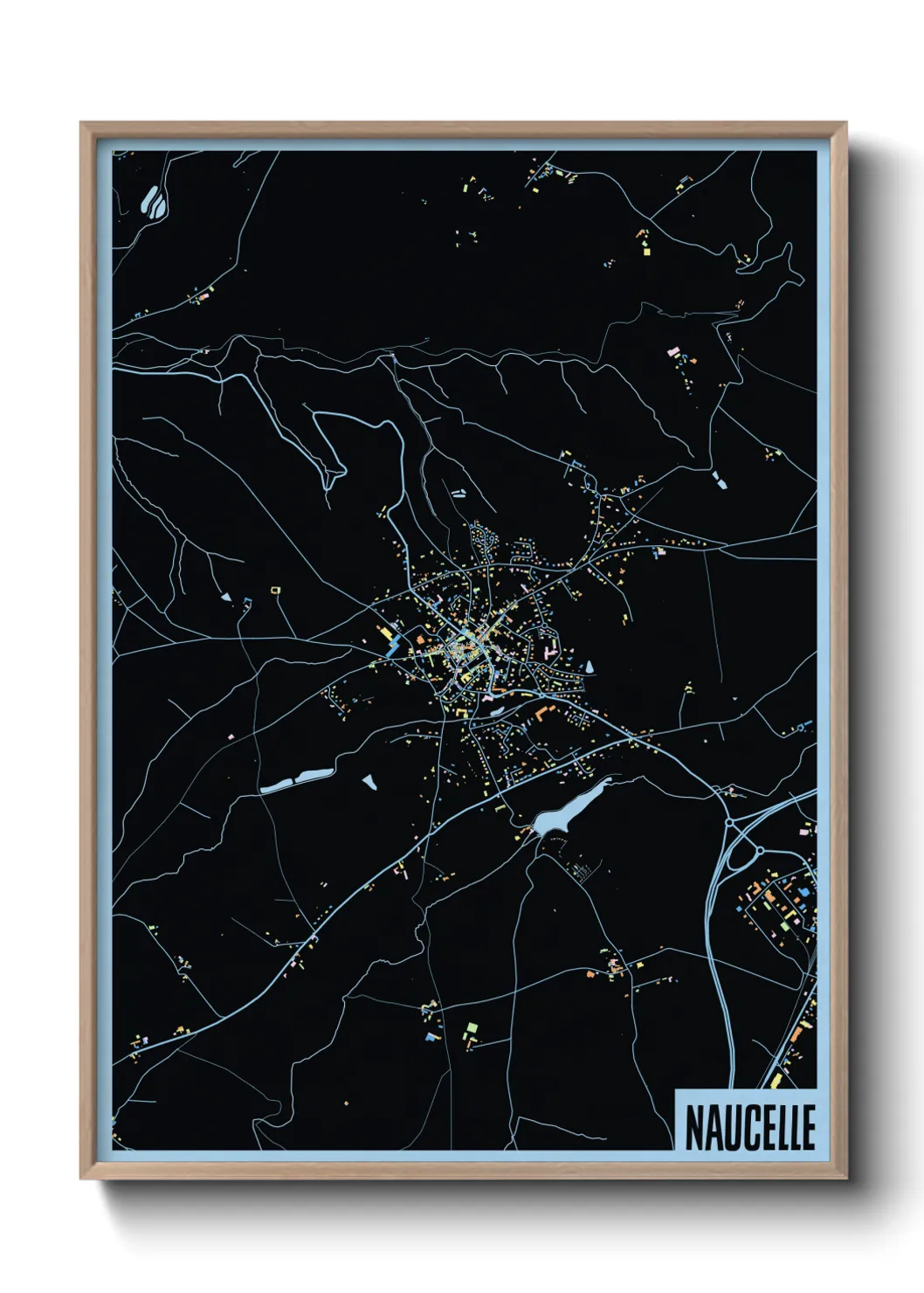 Une affiche de carte sur Naucelle