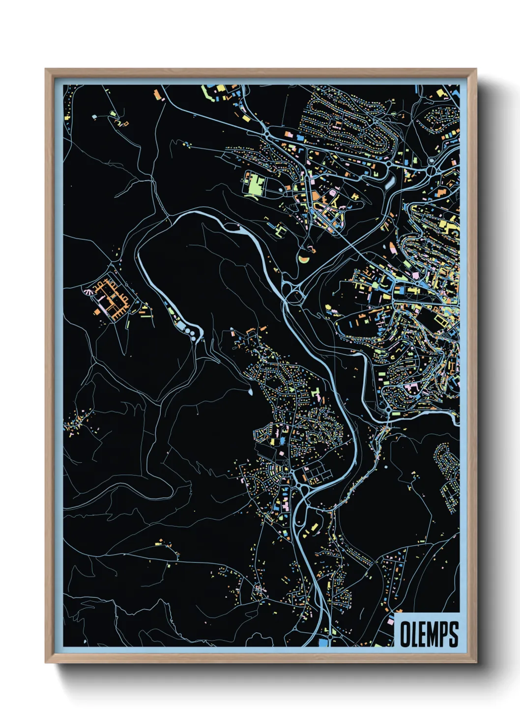 Une affiche de carte sur Olemps