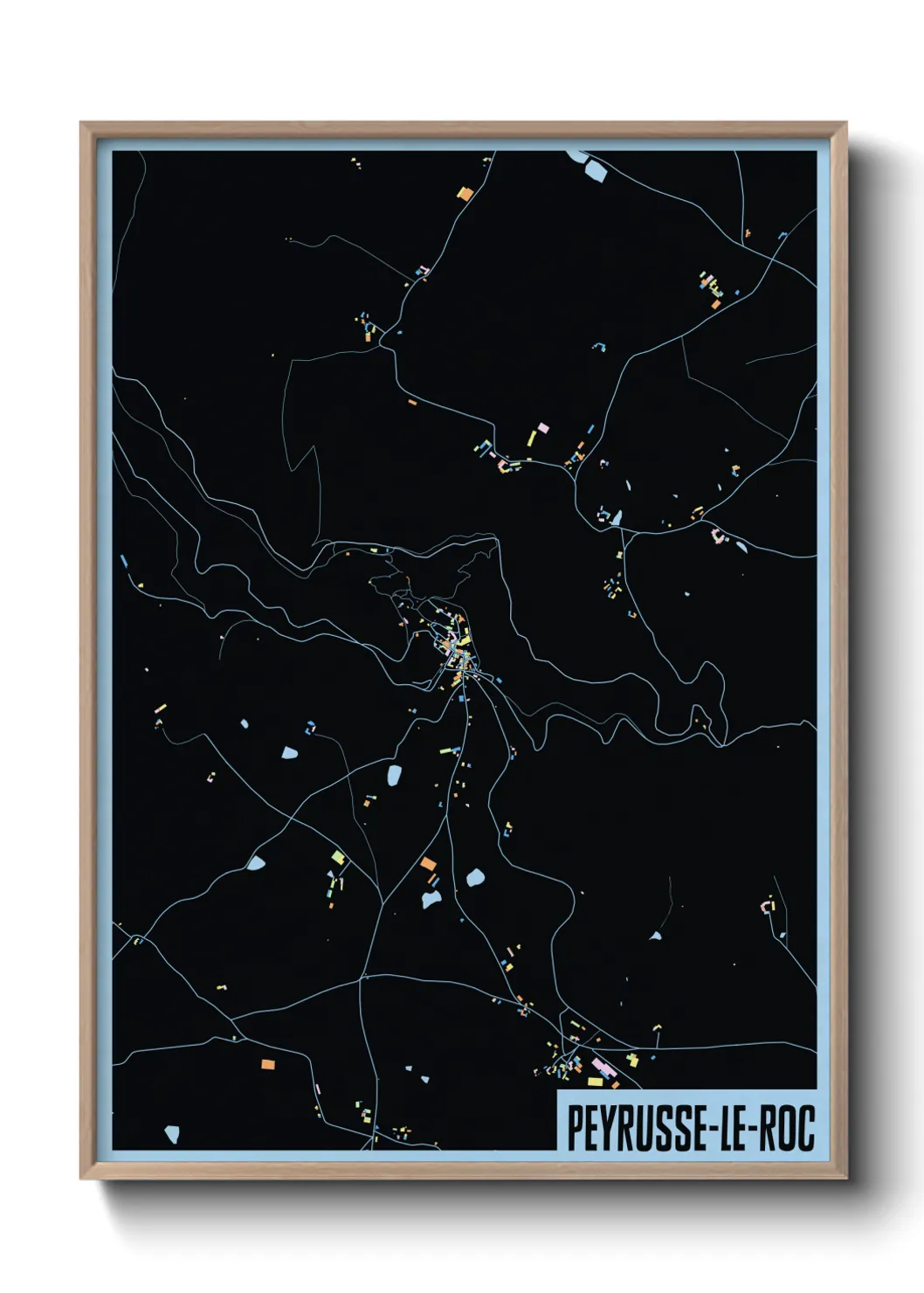 Une affiche de carte sur Peyrusse-le-Roc