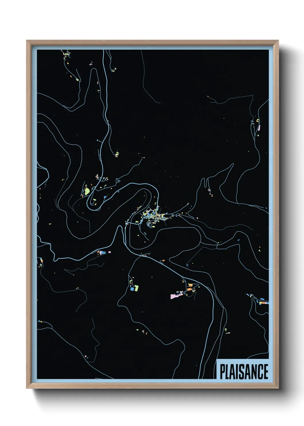 Une affiche de carte sur Plaisance