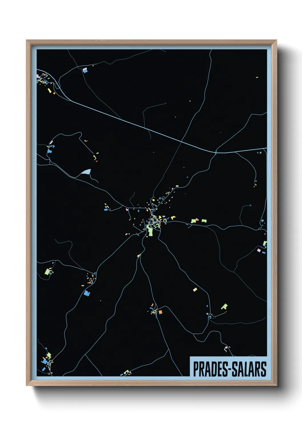 Une affiche de carte sur Prades-Salars