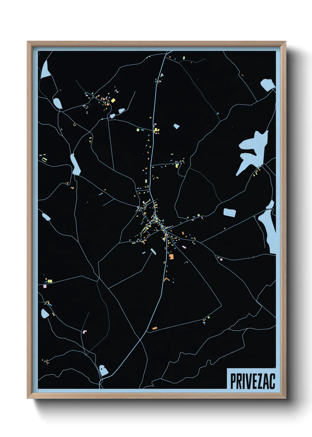 Une affiche de carte sur Privezac