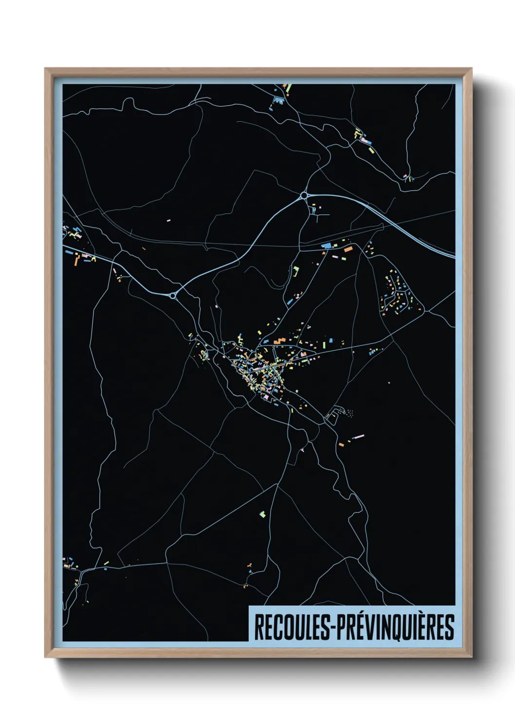 Une affiche de carte sur Recoules-Prévinquières