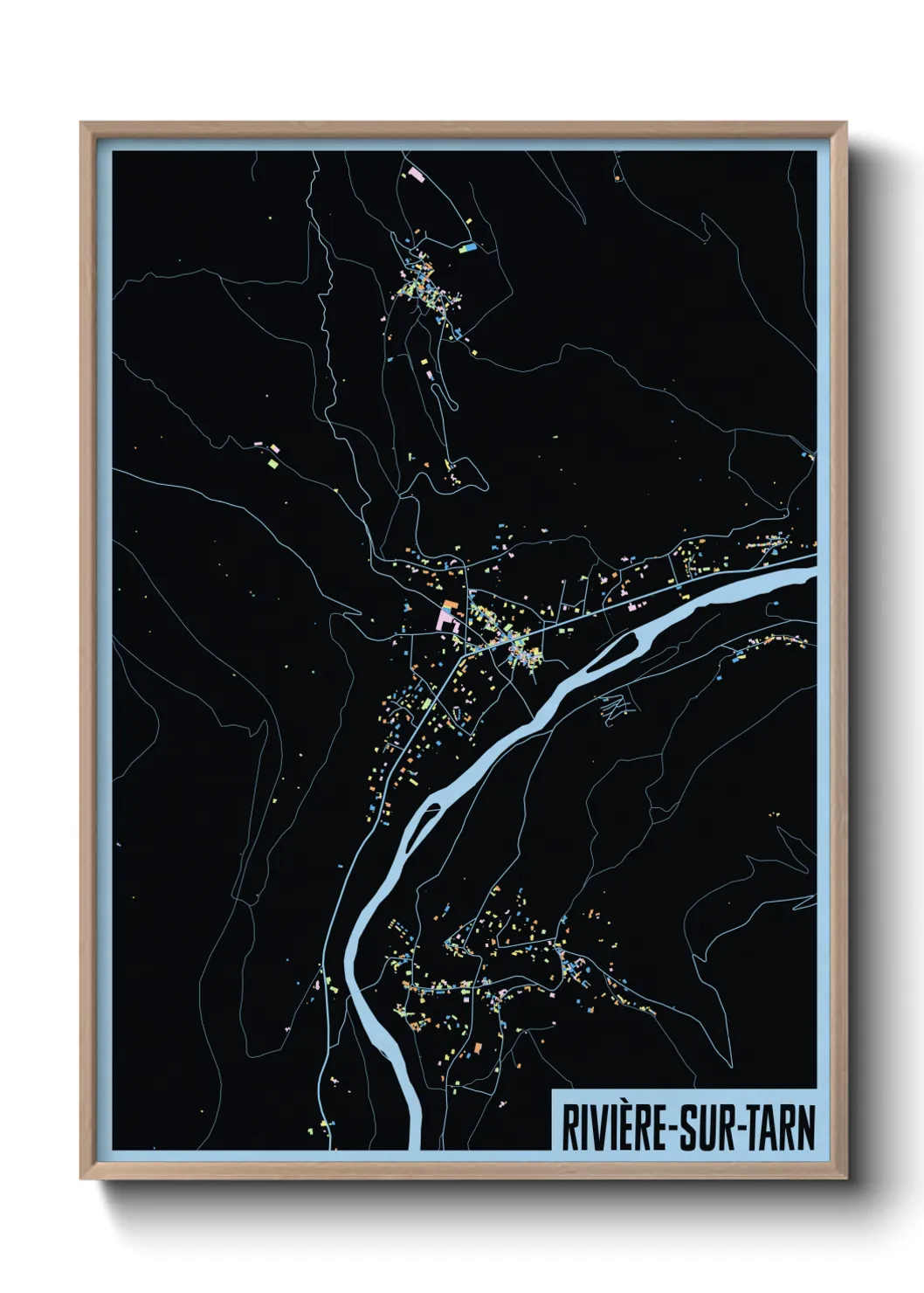 Une affiche de carte sur Rivière-sur-Tarn