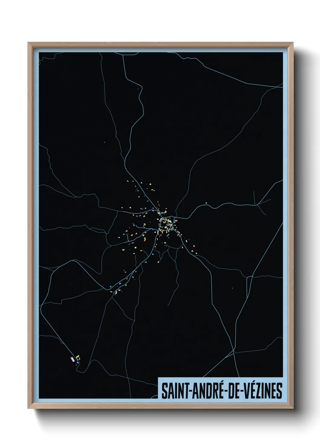 Une affiche de carte sur Saint-André-de-Vézines