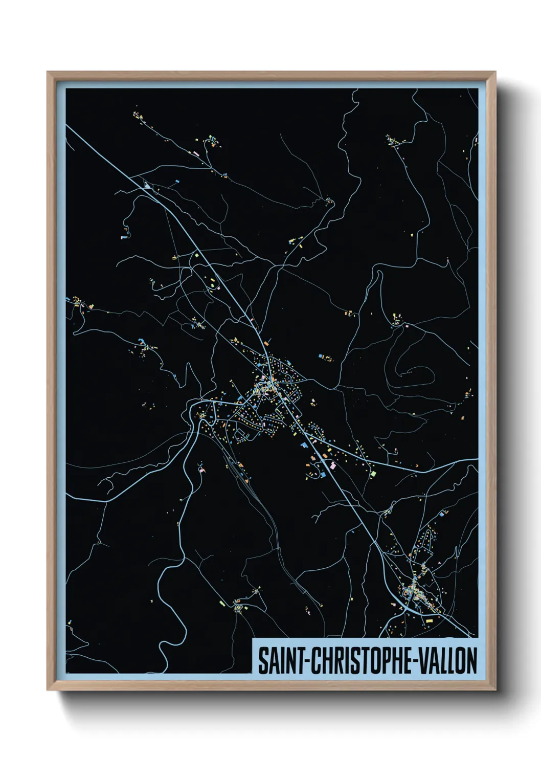 Une affiche de carte sur Saint-Christophe-Vallon