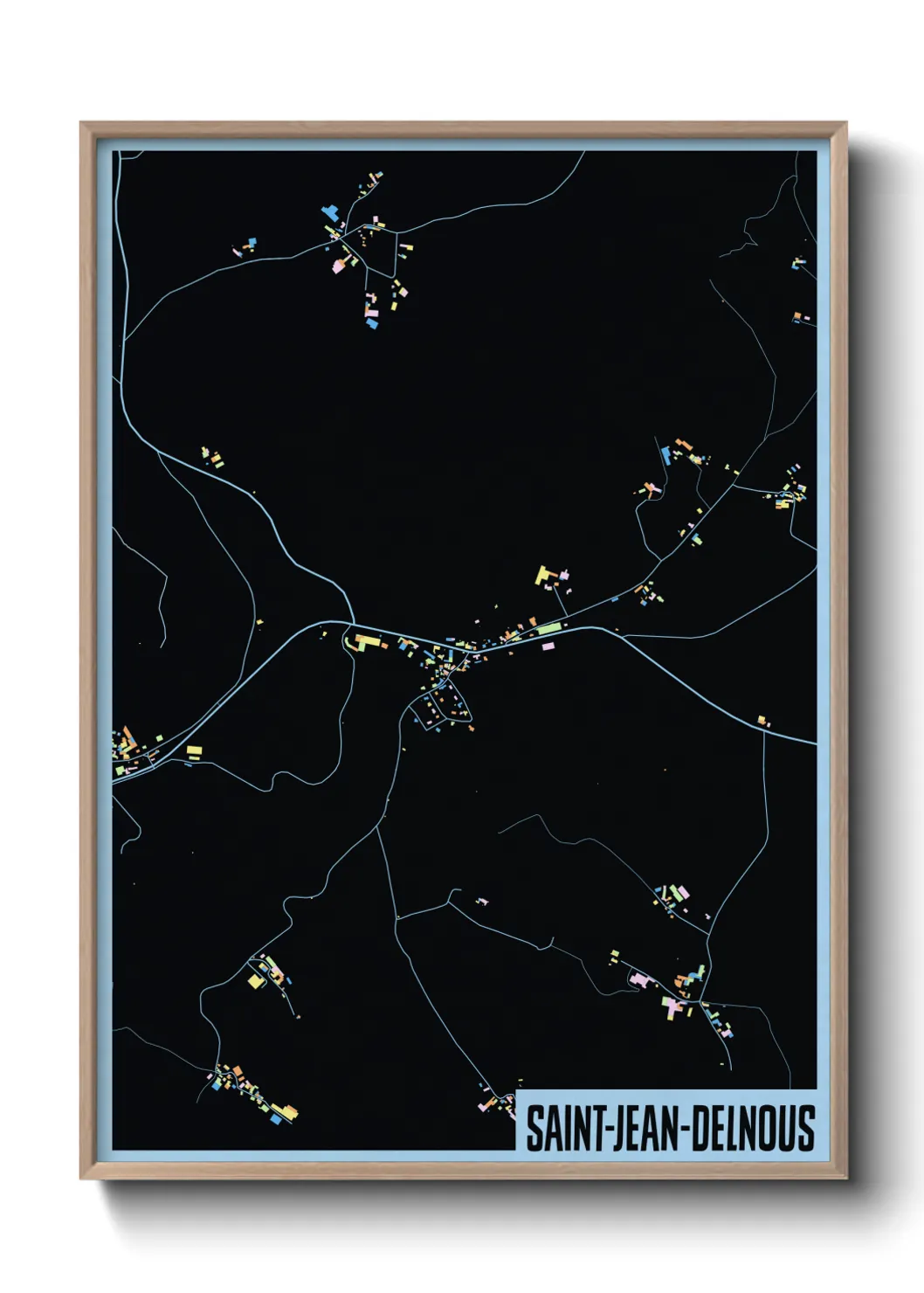 Une affiche de carte sur Saint-Jean-Delnous