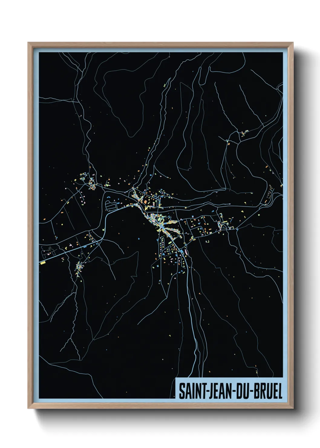 Une affiche de carte sur Saint-Jean-du-Bruel