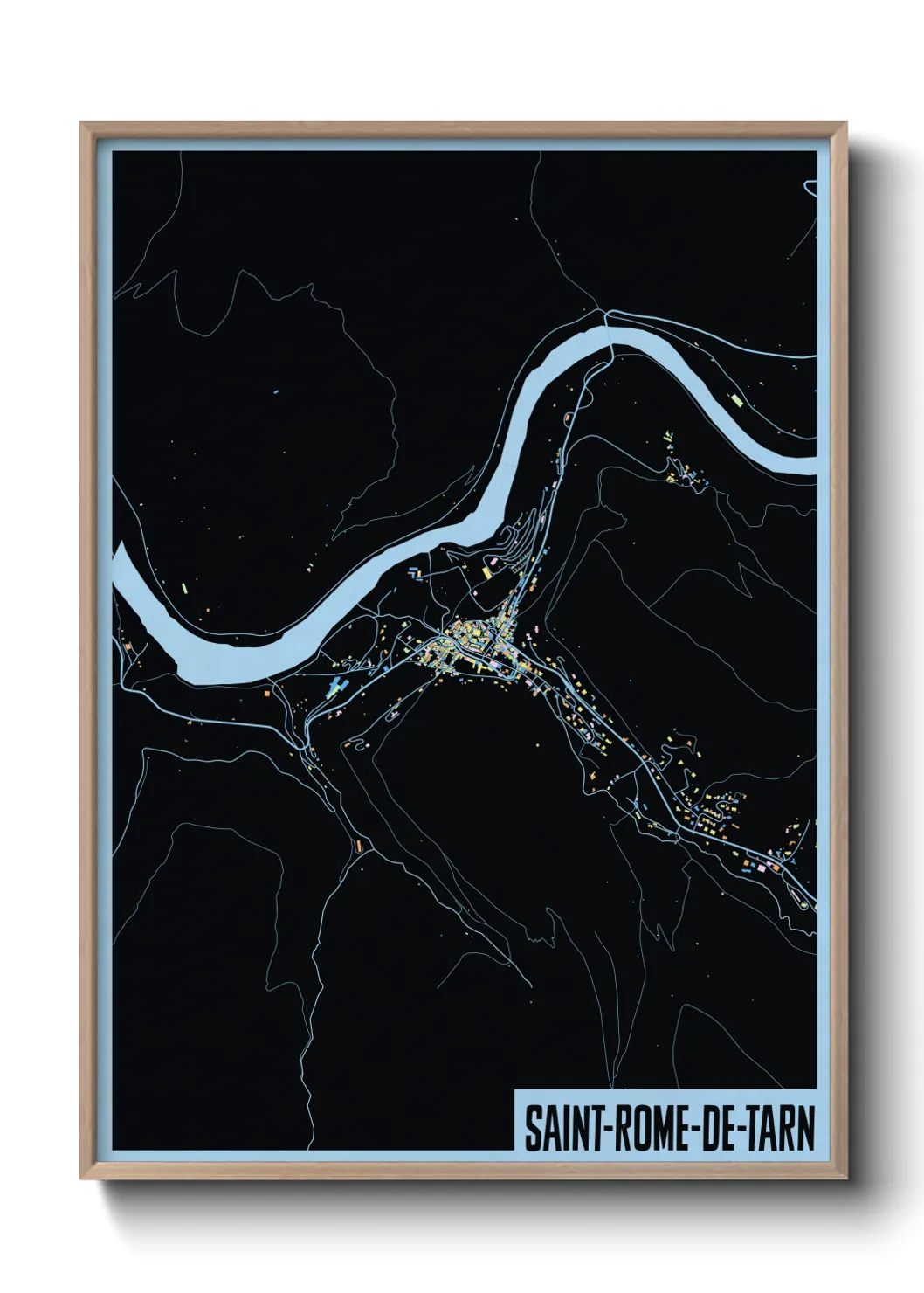 Une affiche de carte sur Saint-Rome-de-Tarn