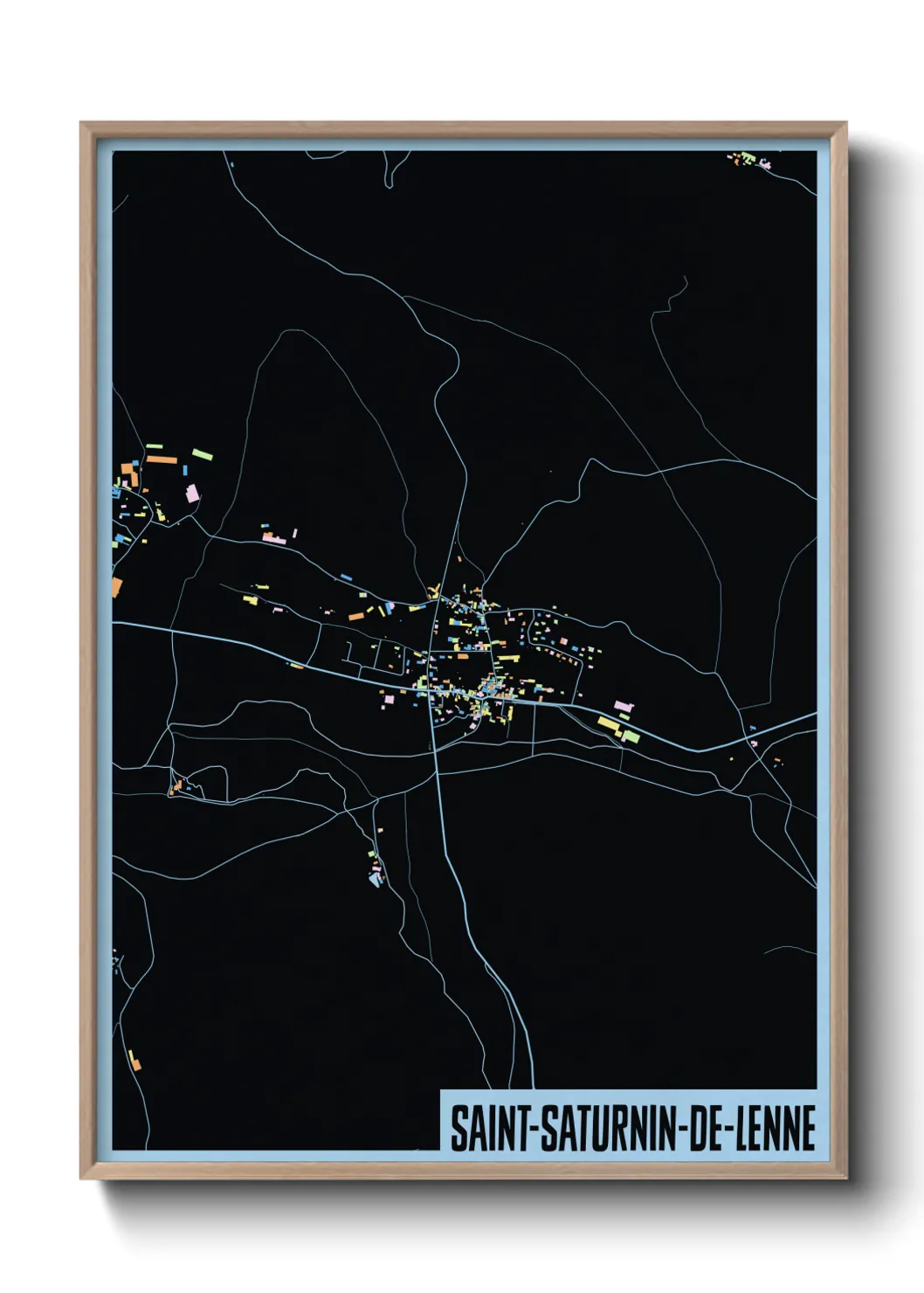 Une affiche de carte sur Saint-Saturnin-de-Lenne