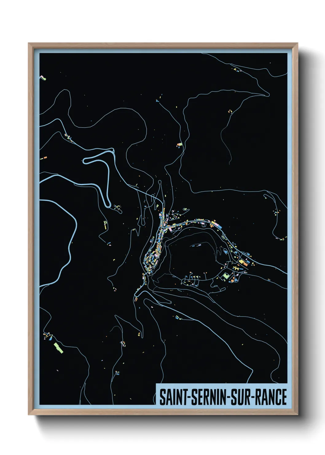 Une affiche de carte sur Saint-Sernin-sur-Rance