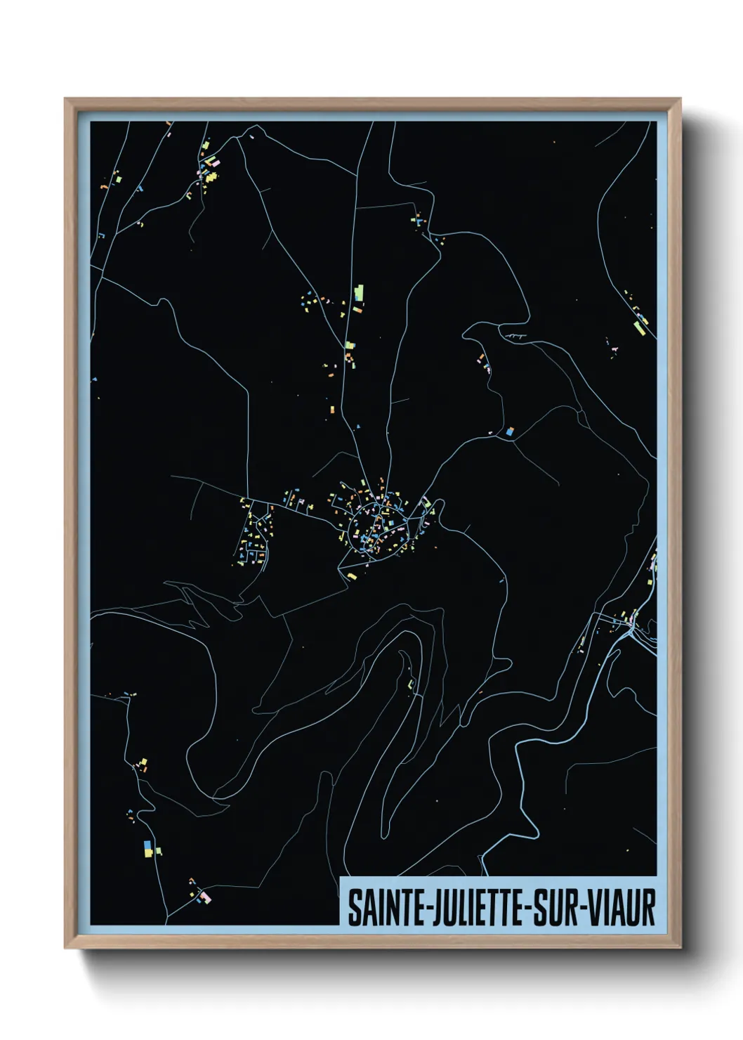 Une affiche de carte sur Sainte-Juliette-sur-Viaur