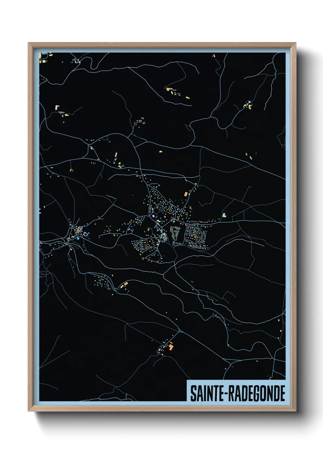 Une affiche de carte sur Sainte-Radegonde