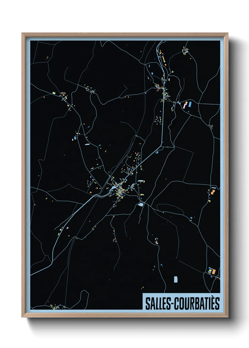 Une affiche de carte sur Salles-Courbatiès