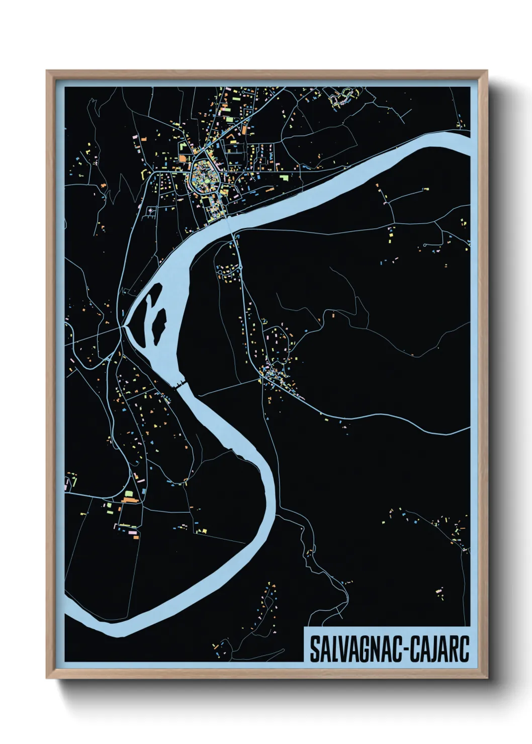 Une affiche de carte sur Salvagnac-Cajarc