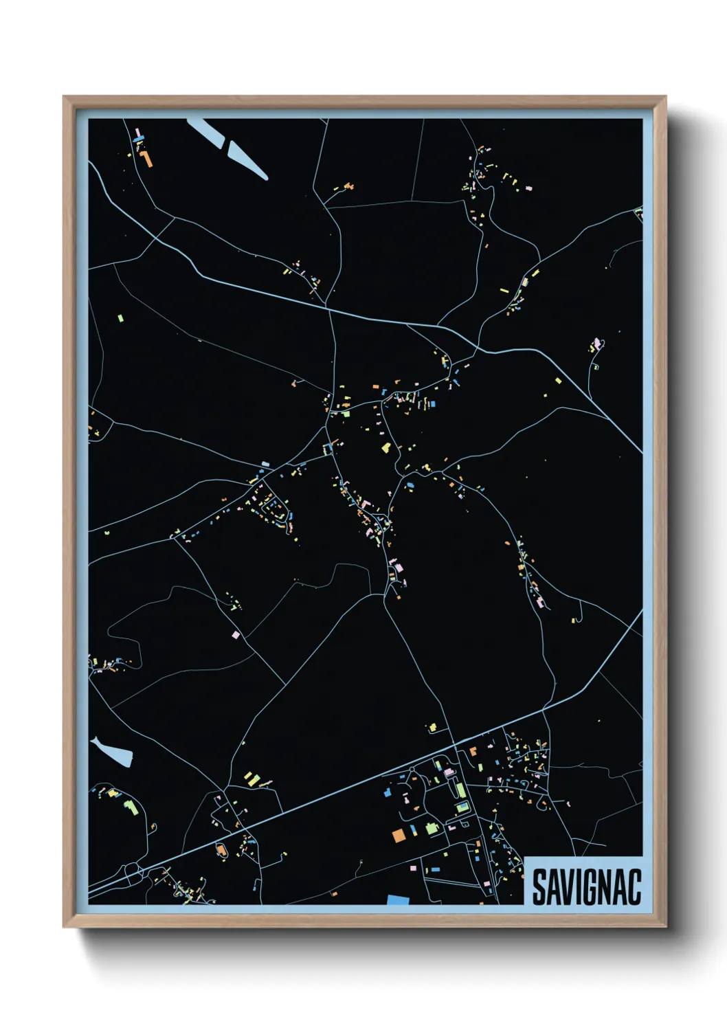 Une affiche de carte sur Savignac