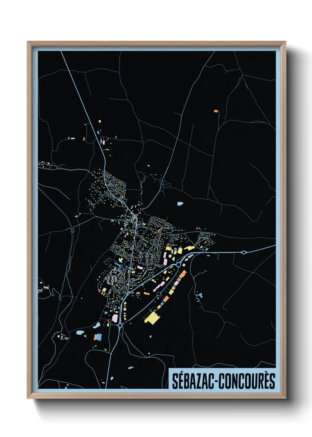 Une affiche de carte sur Sébazac-Concourès