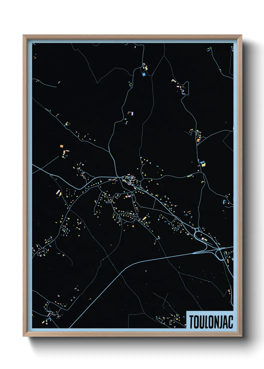 Une affiche de carte sur Toulonjac