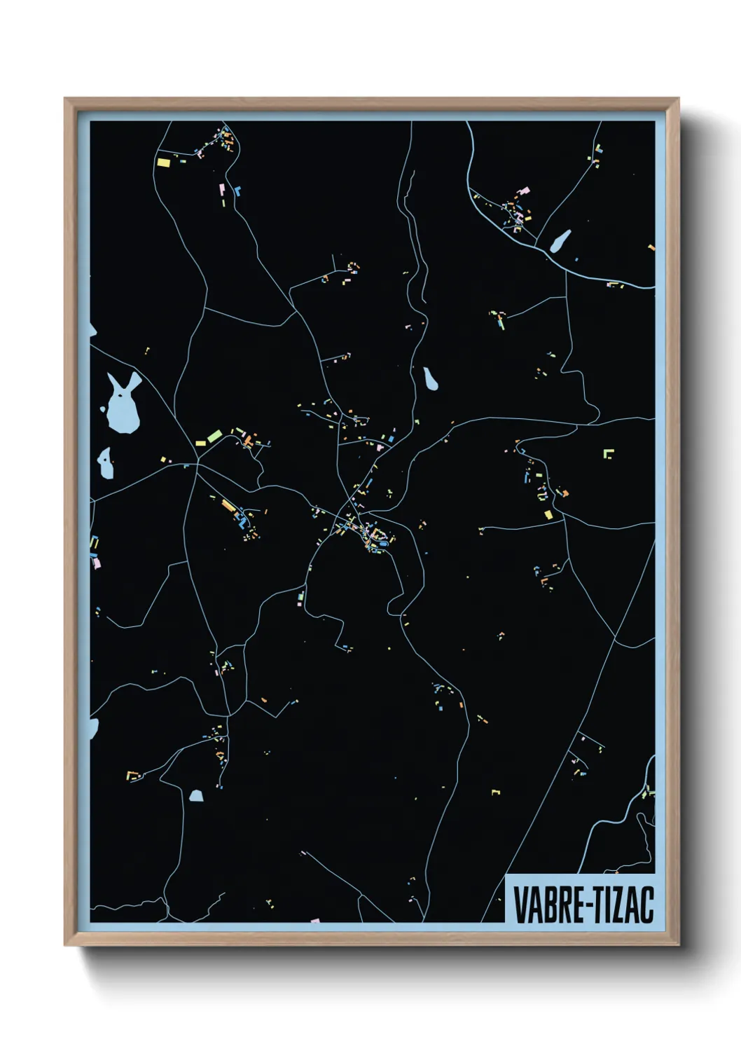 Une affiche de carte sur Vabre-Tizac